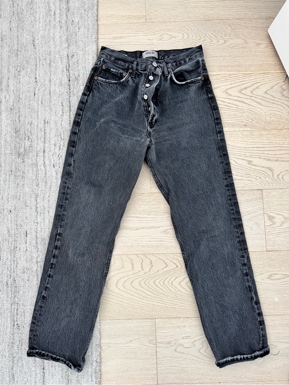 Agolde 90’s Pinch Waist Jeans in Washed Black